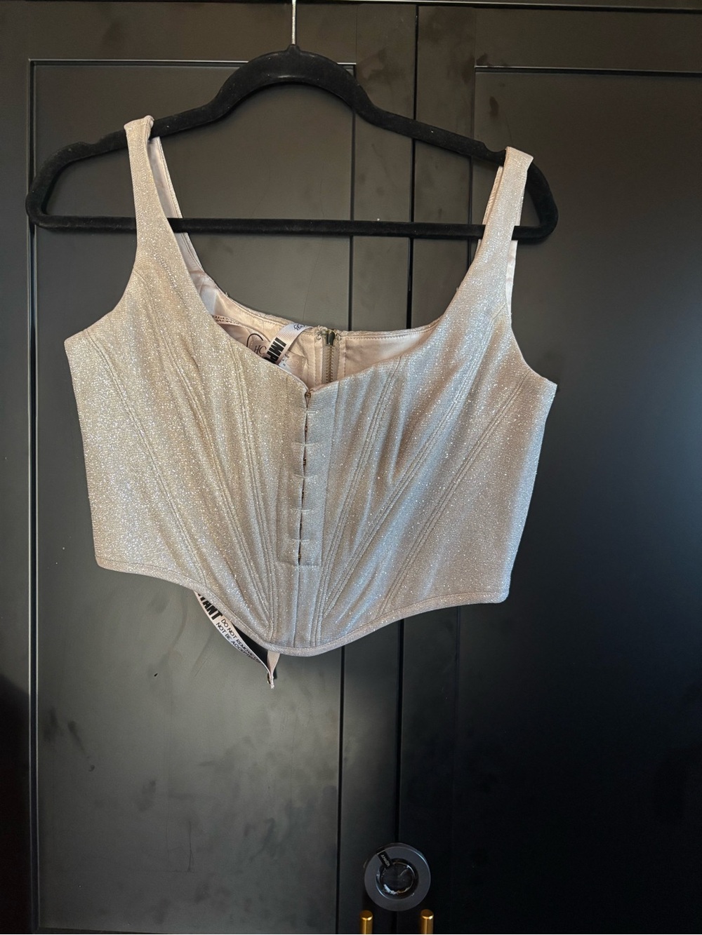 House of CB  Silver Sparkle Cropped Corset